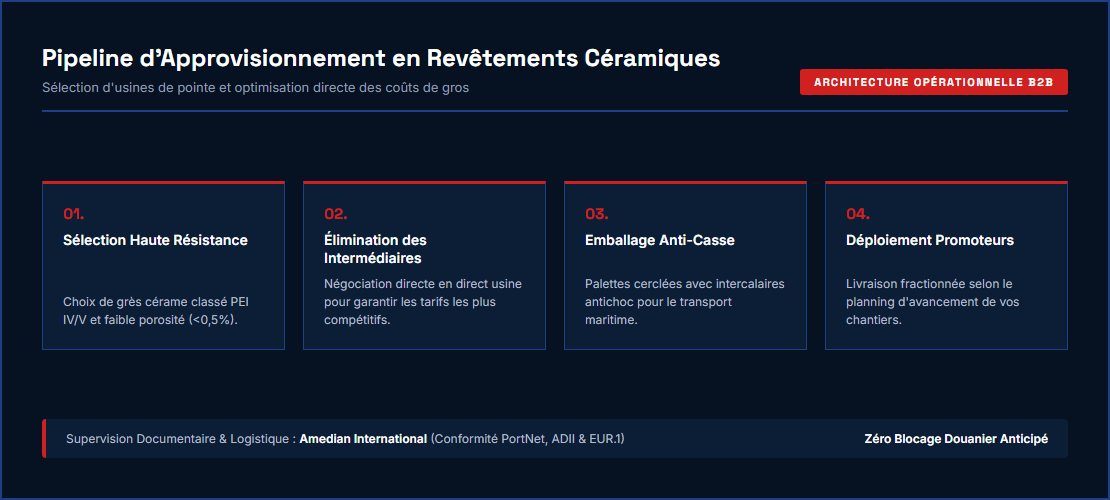 Pipeline d'approvisionnement en revêtements céramiques